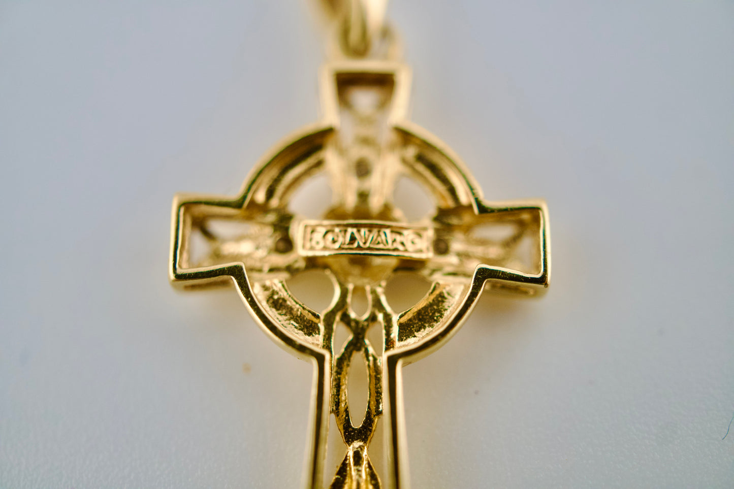 14kt Yellow Gold Celtic Cross Pendent with Diamonds