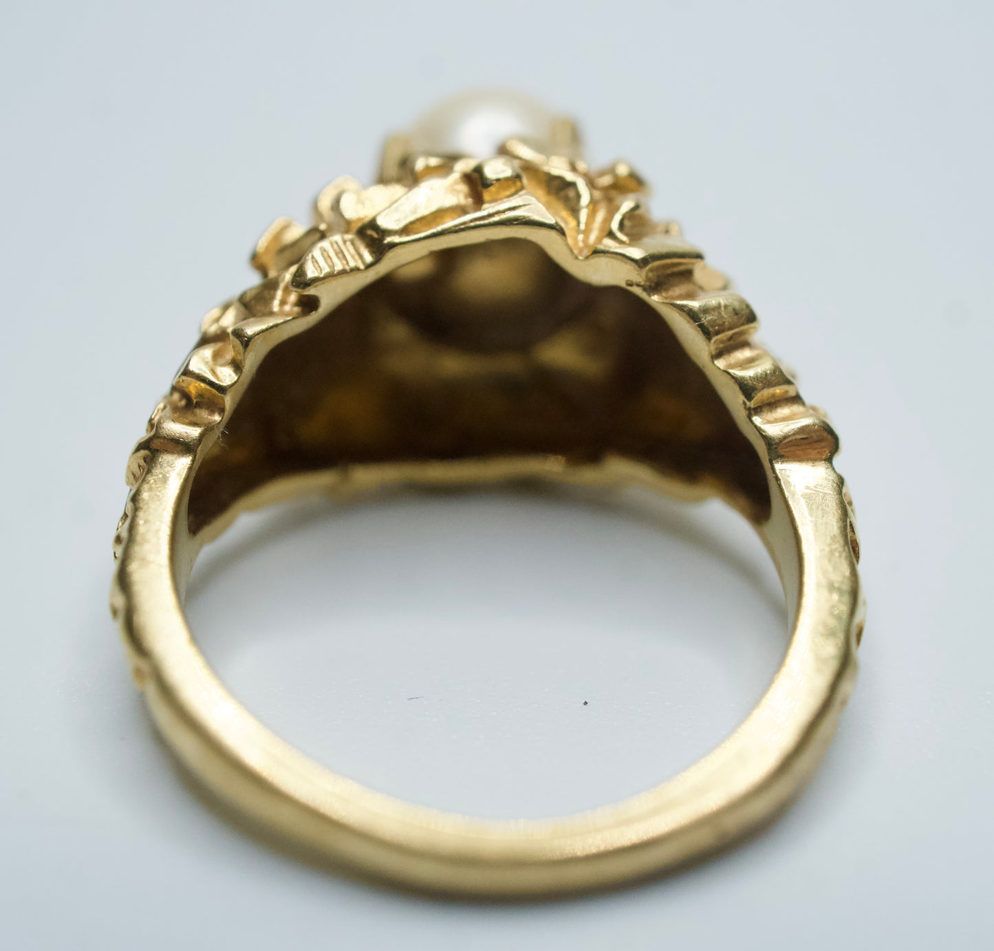 Vintage 18kt Yellow gold pearl Ring