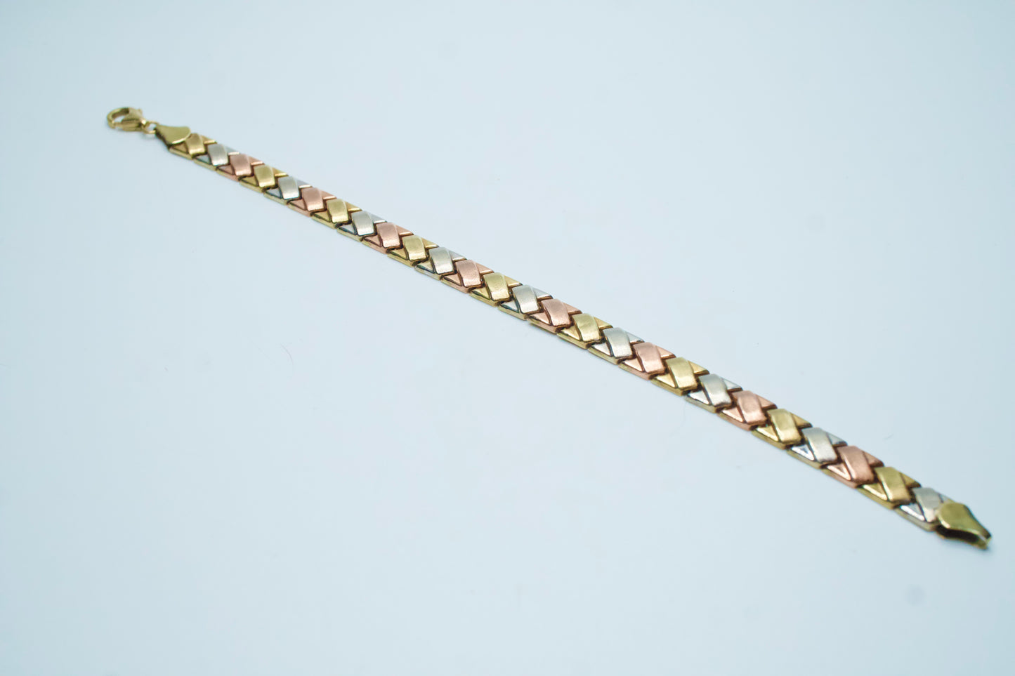 Tri-tone Chevron link Bracelet