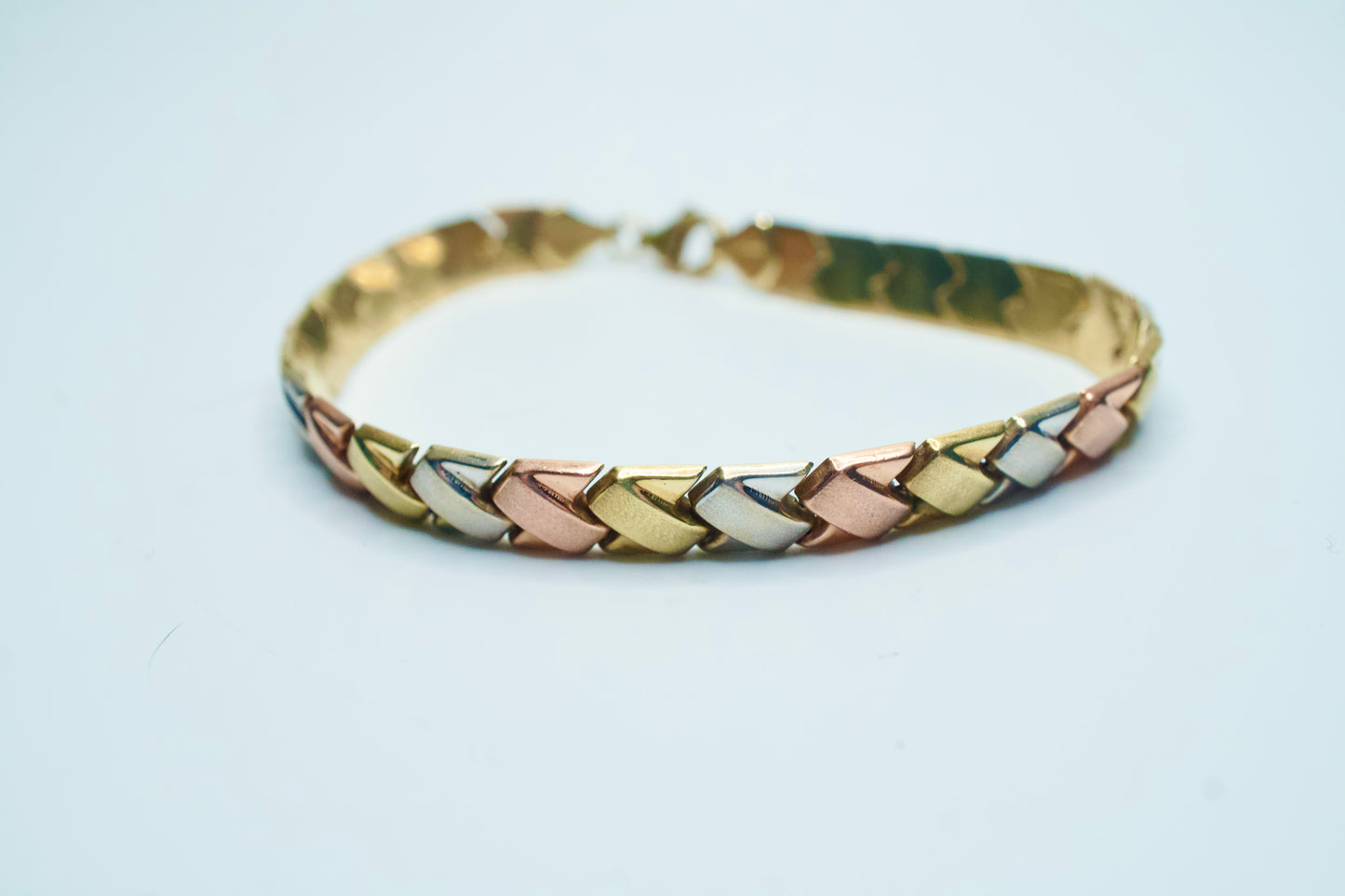 Tri-tone Chevron link Bracelet