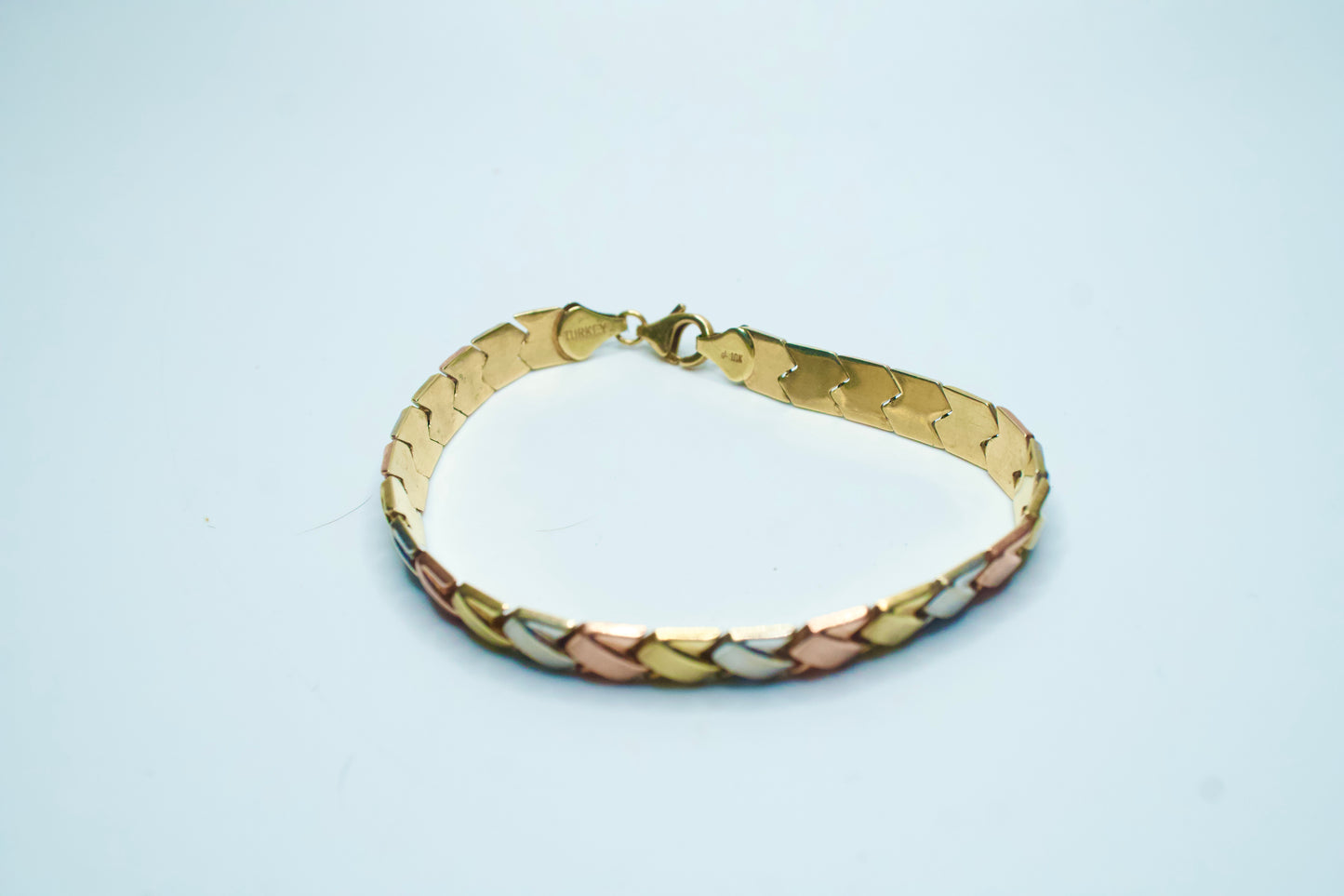 Tri-tone Chevron link Bracelet