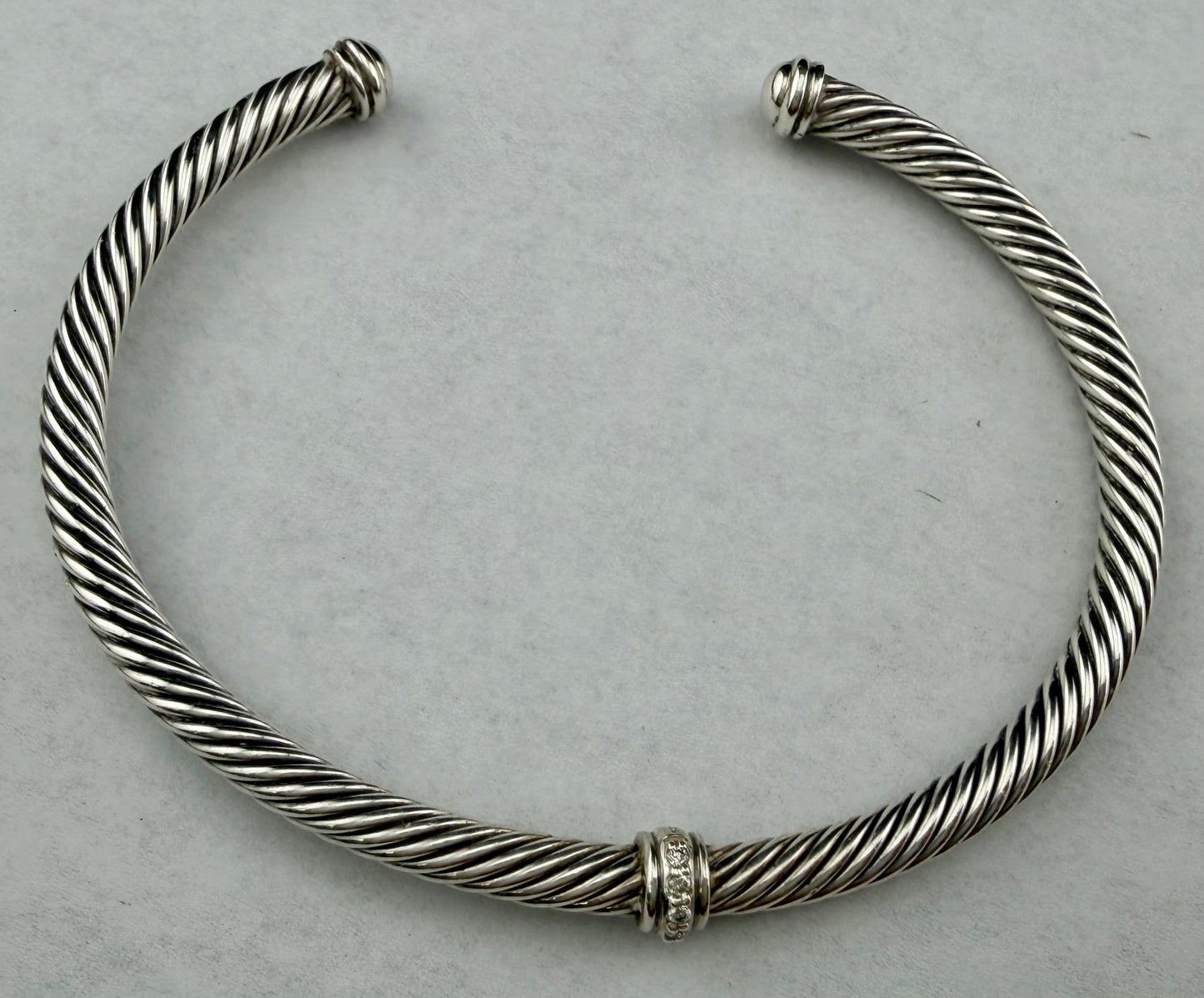 David Yurman Classic Cable Pavé Set Diamond Sterling Silver Bracelet