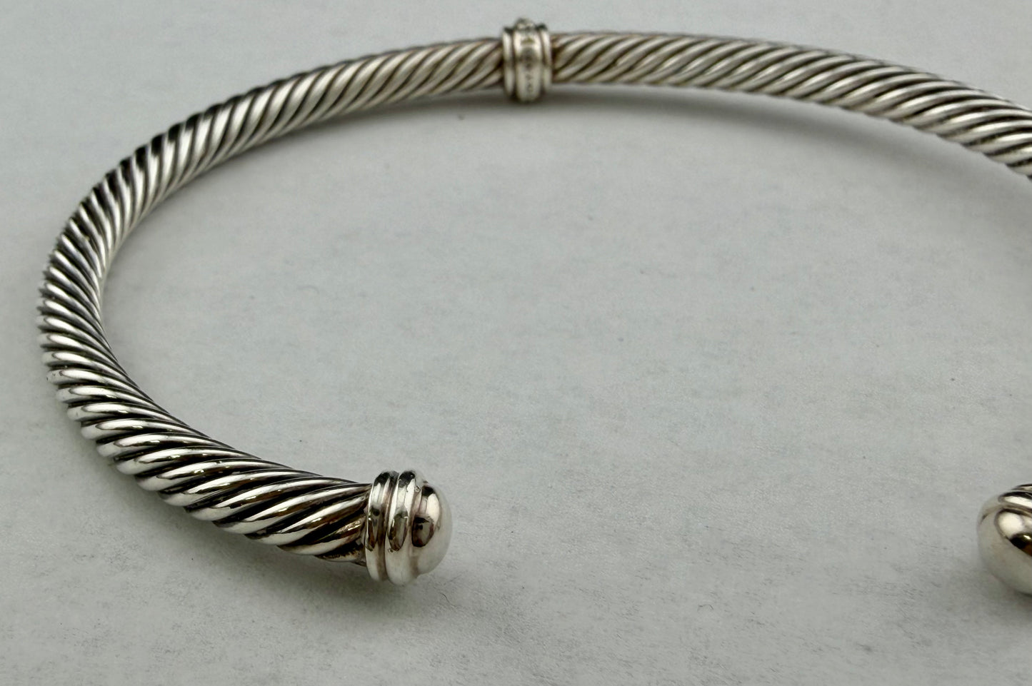 David Yurman Classic Cable Pavé Set Diamond Sterling Silver Bracelet