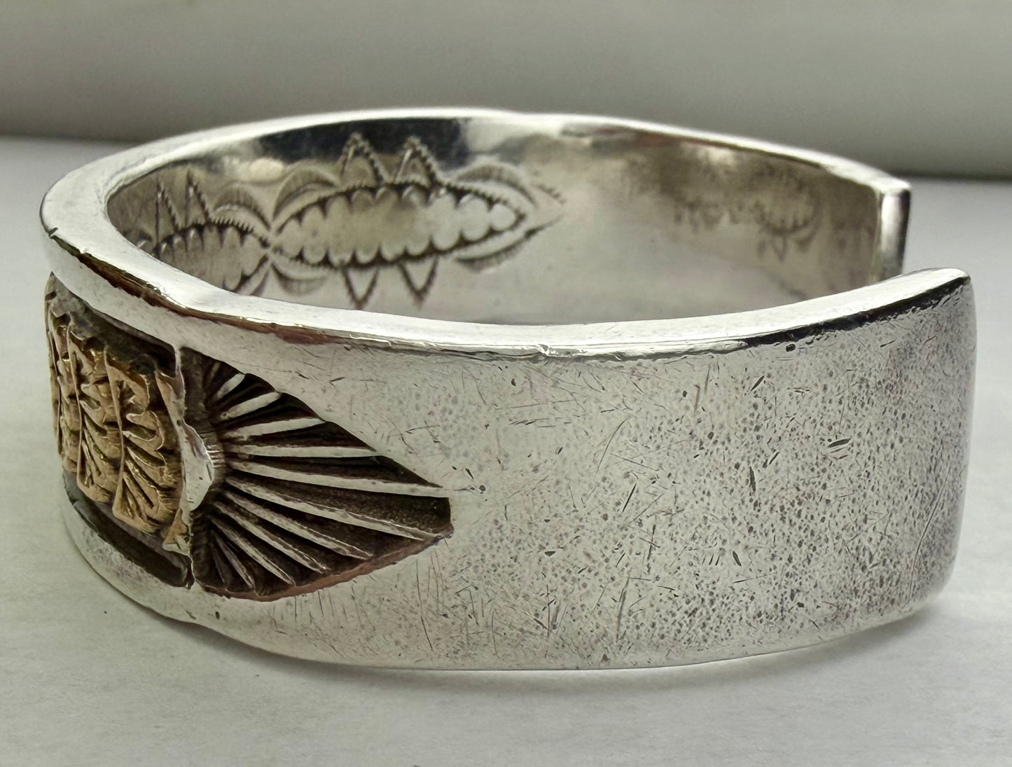 Darin Bill Navajo Sterling Silver Gold Filled Cuff Bracelet