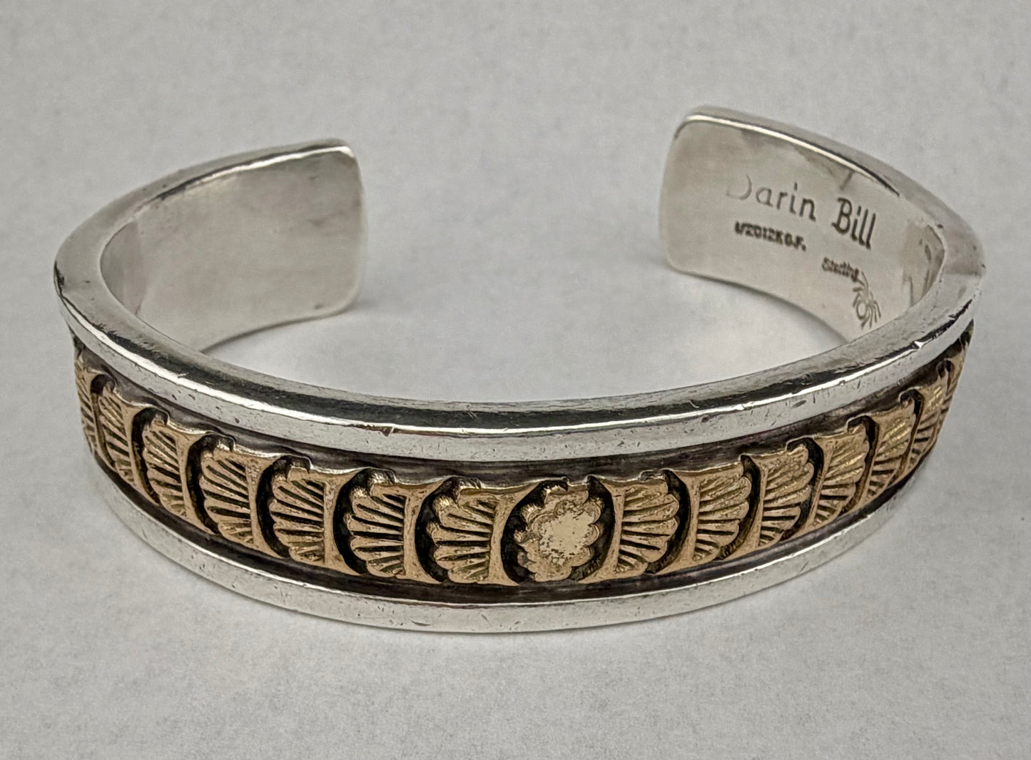 Darin Bill Navajo Sterling Silver Gold Filled Cuff Bracelet