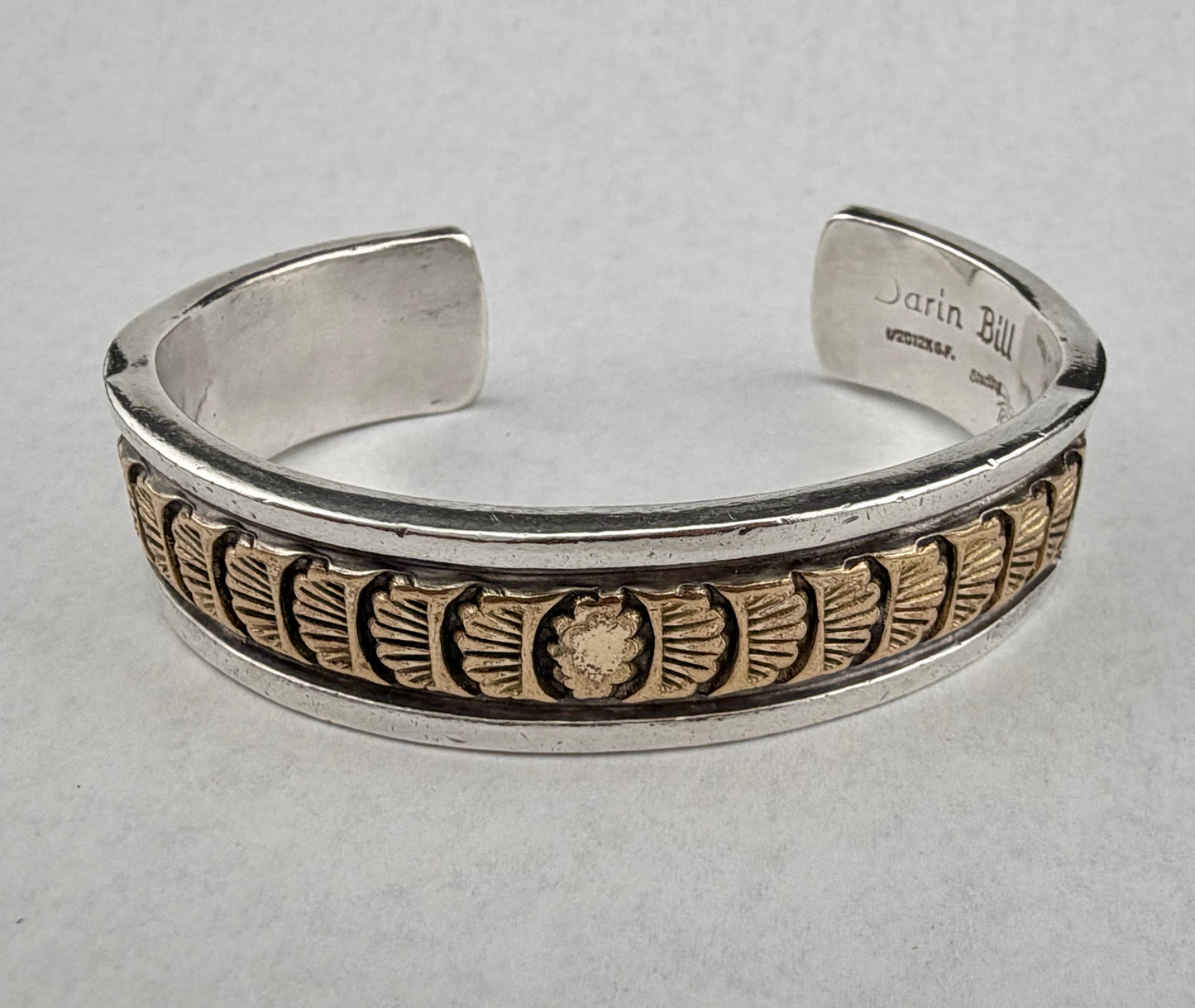 Darin Bill Navajo Sterling Silver Gold Filled Cuff Bracelet