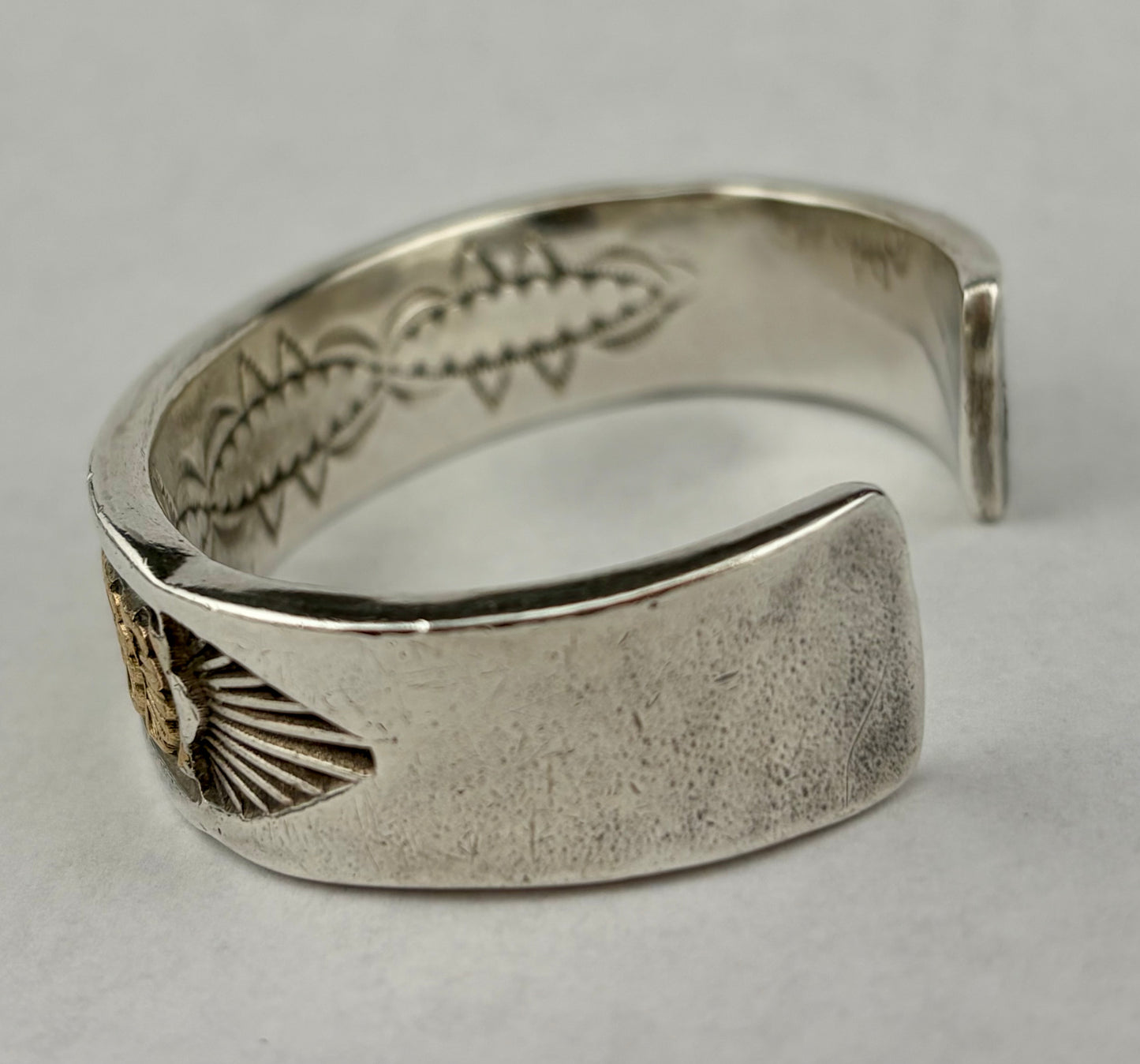 Darin Bill Navajo Sterling Silver Gold Filled Cuff Bracelet