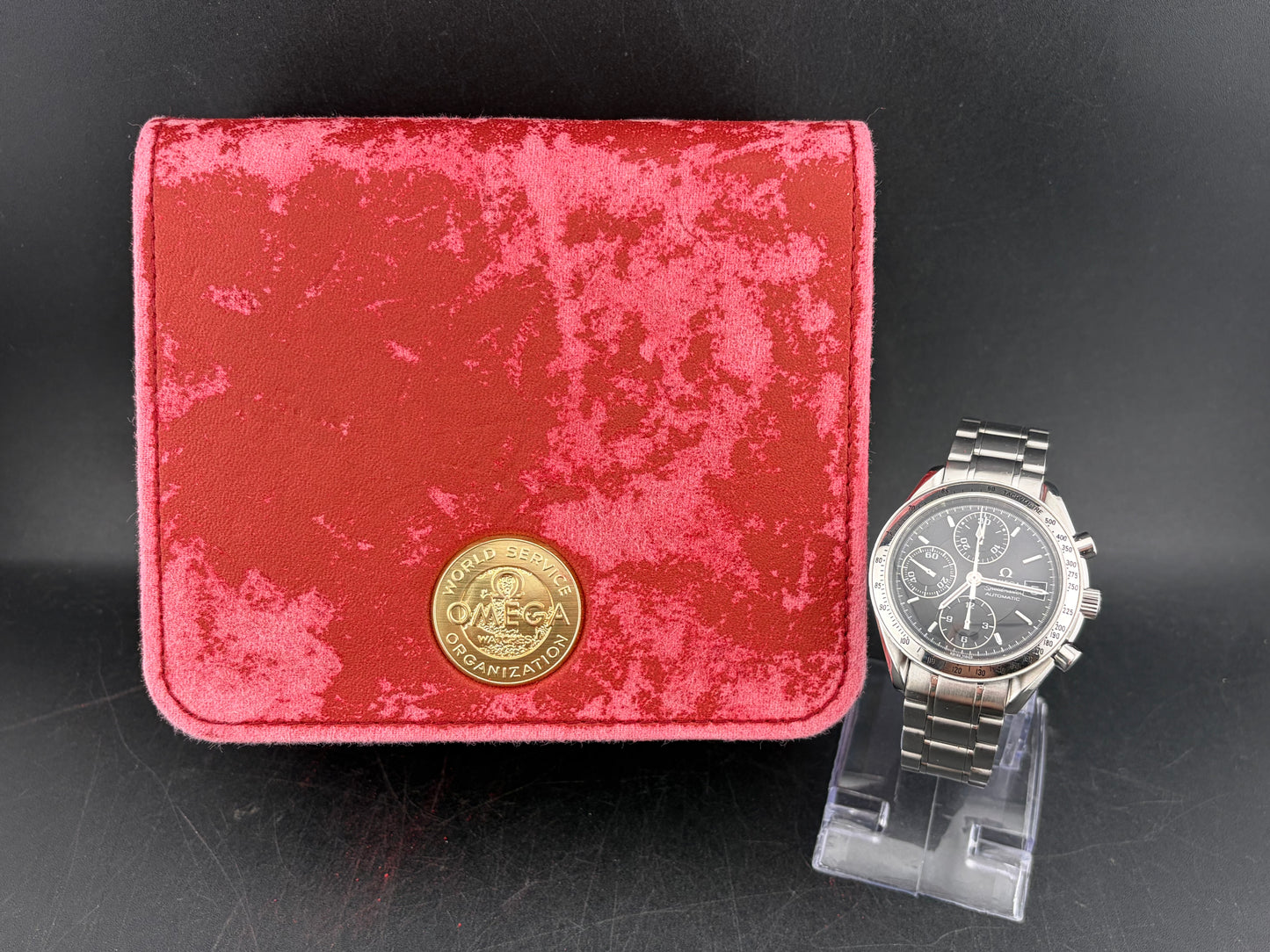 Omega Speedmaster Date Automatic Chronograph Stainless Steel Black Dial Men's Watch 39mm