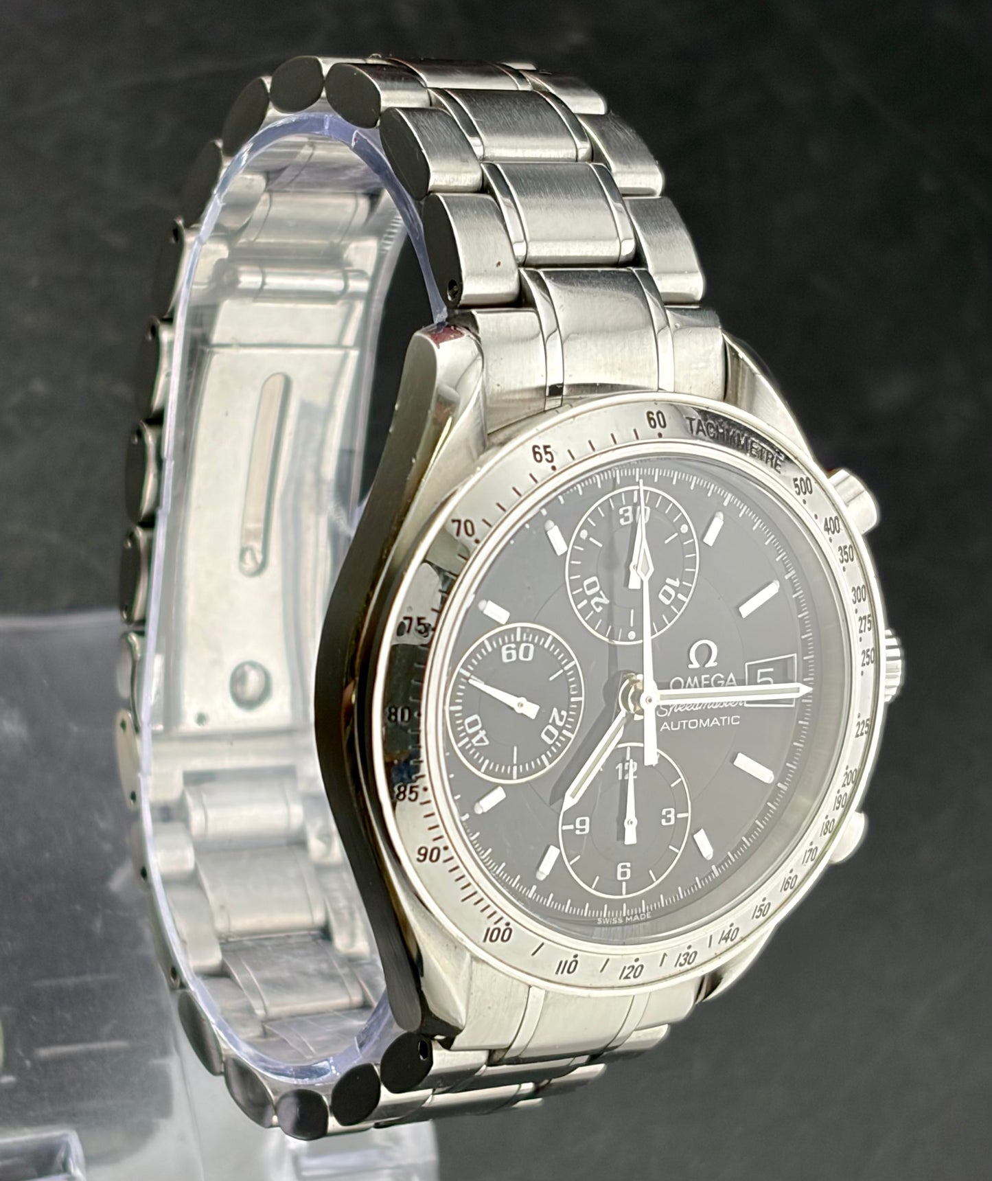 Omega Speedmaster Date Automatic Chronograph Stainless Steel Black Dial Men's Watch 39mm