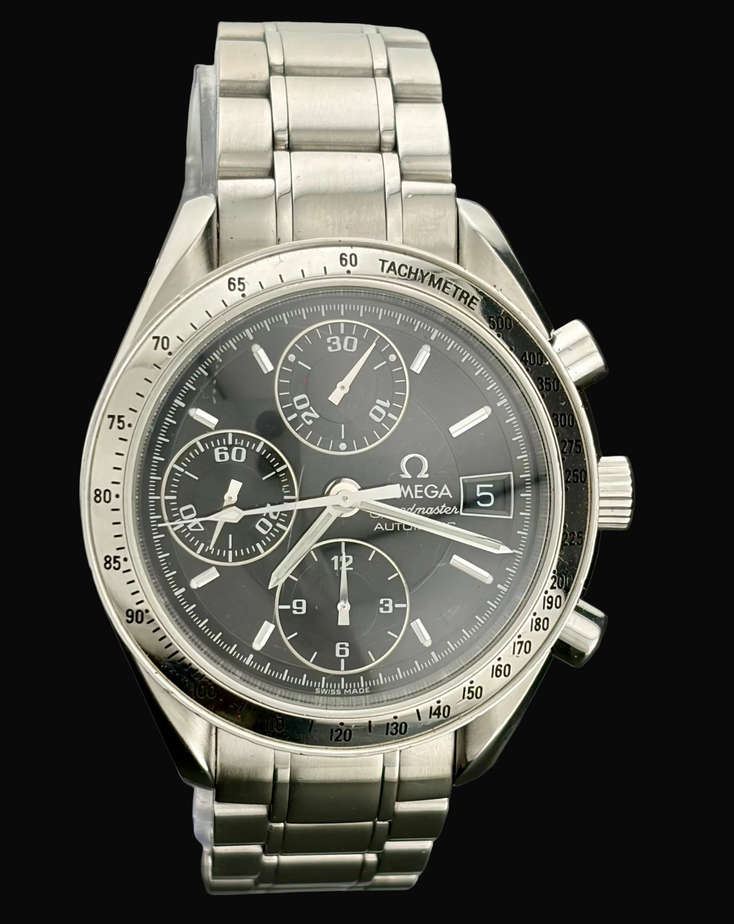 Omega Speedmaster Date Automatic Chronograph Stainless Steel Black Dial Men's Watch 39mm