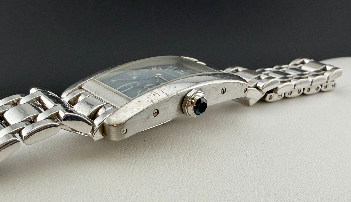 Cartier Tank Américaine 1713 Art Deco Ladies Watch in 18K White Gold Dark Grey Dial