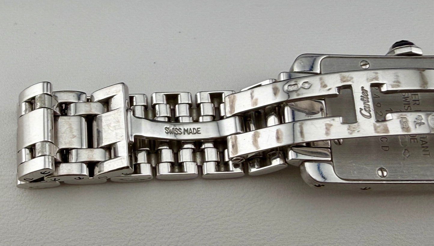 Cartier Tank Américaine 1713 Art Deco Ladies Watch in 18K White Gold Dark Grey Dial