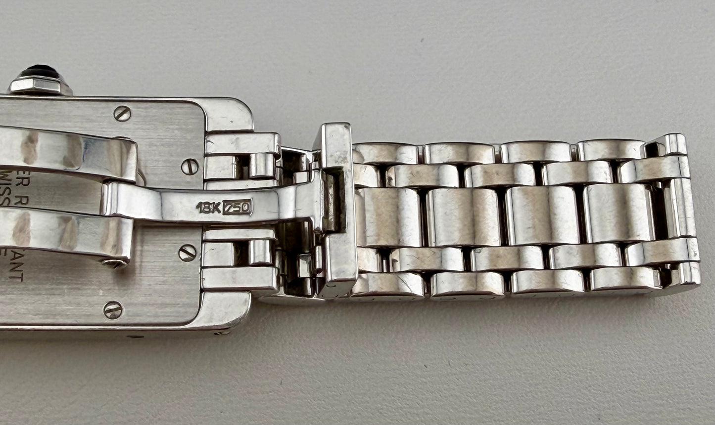 Cartier Tank Américaine 1713 Art Deco Ladies Watch in 18K White Gold Dark Grey Dial