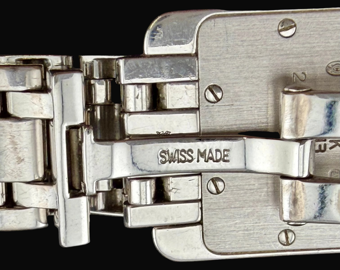 Cartier Tank Américaine 1713 Art Deco Ladies Watch in 18K White Gold Dark Grey Dial