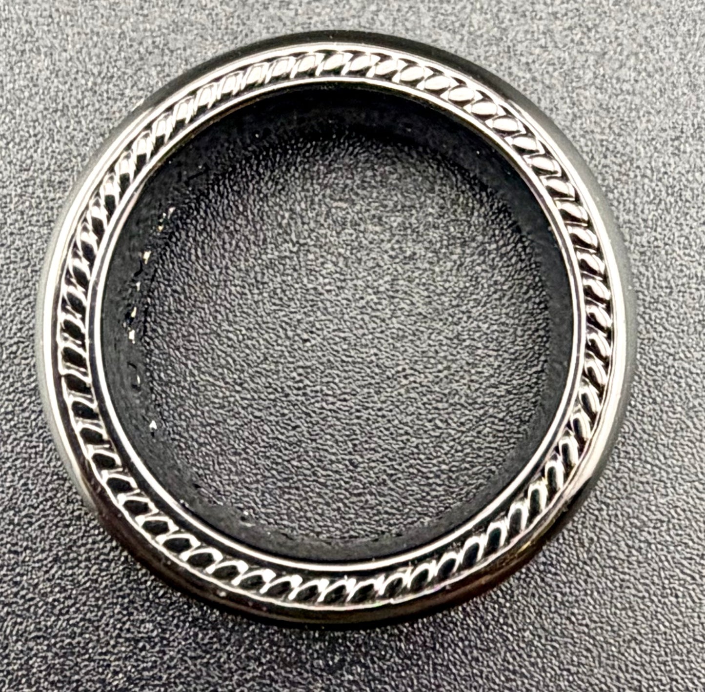 David Yurman Streamline Black 925 Titanium Pavé Three Row Black Diamond Ring 6.5