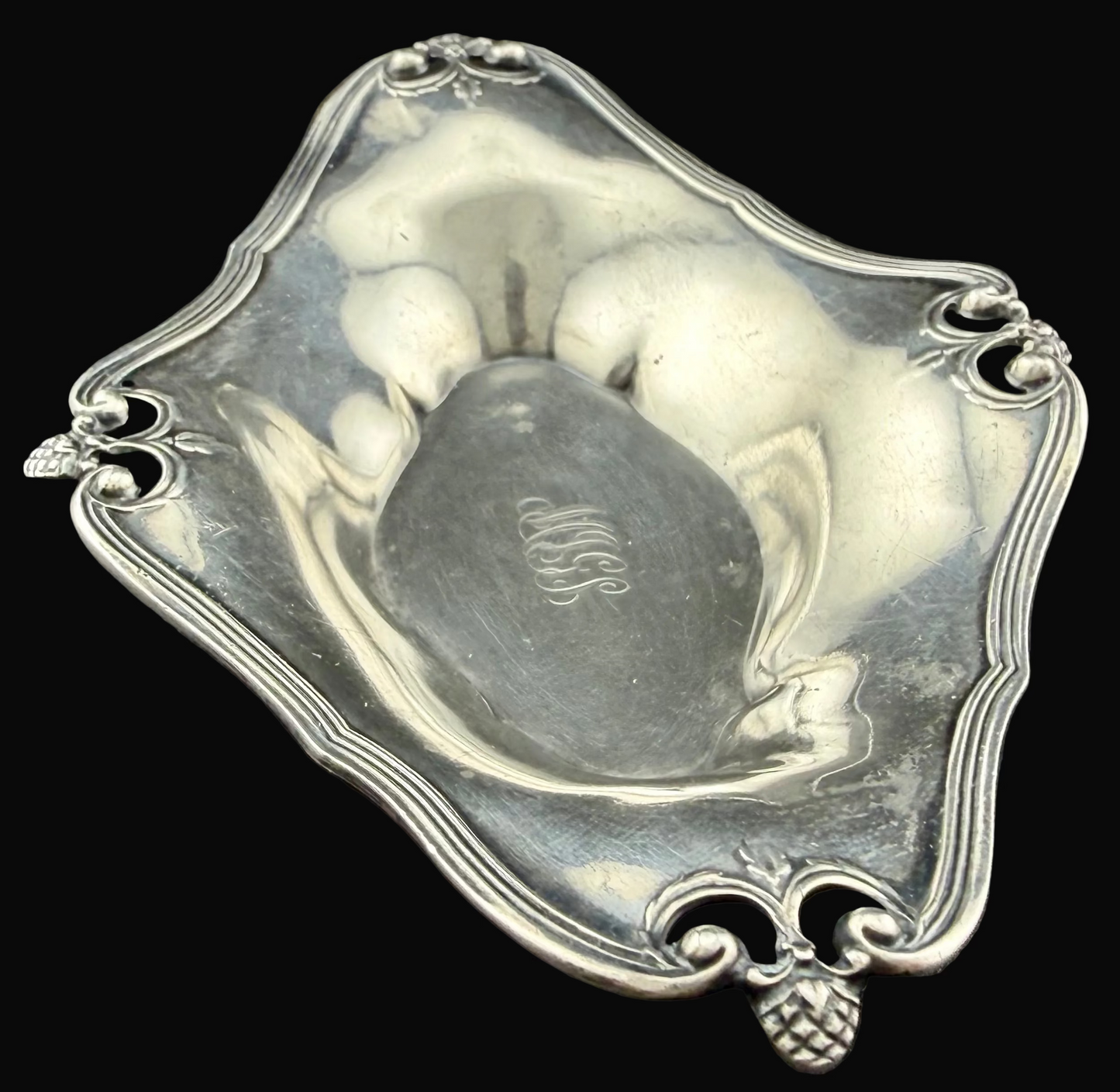 Tiffany & Co Makers Sterling Silver John C Moore II Antique Pin Tray 28.5g