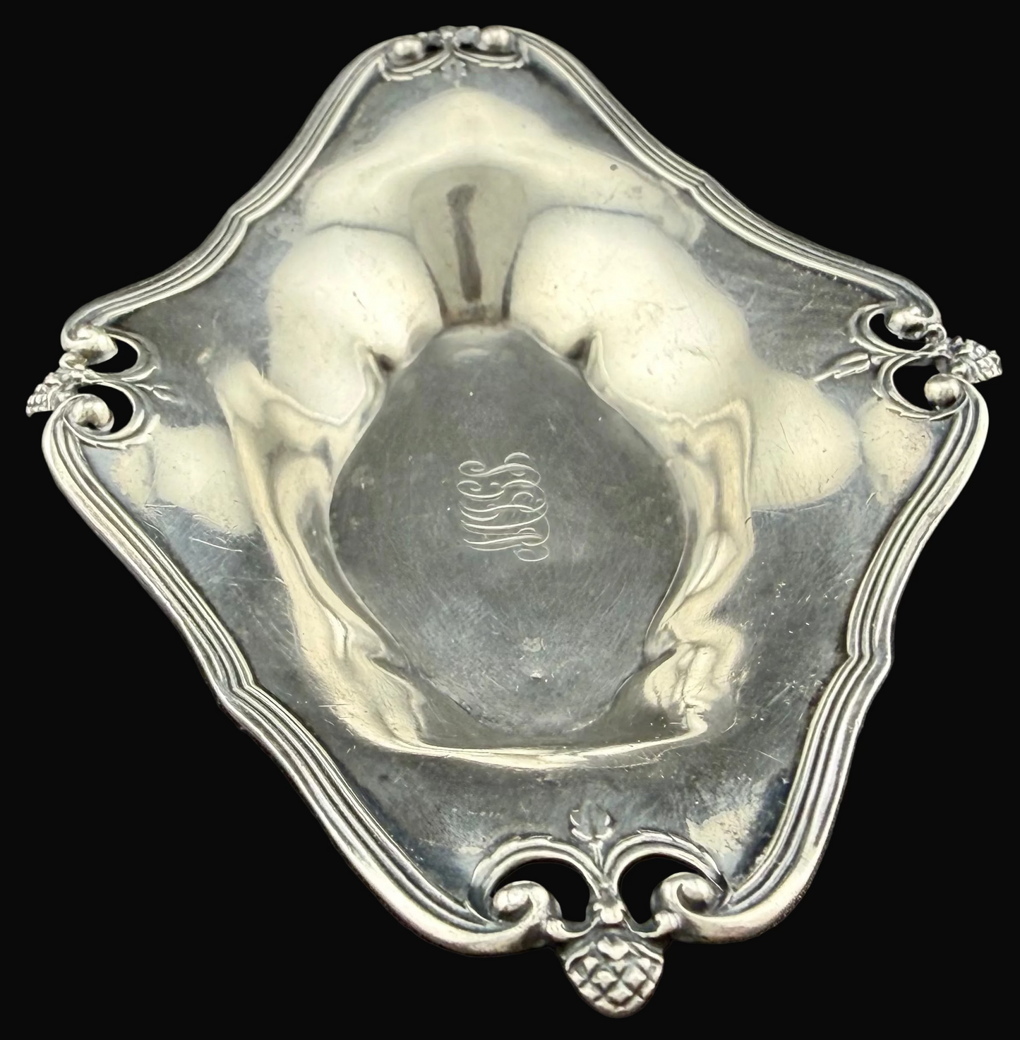 Tiffany & Co Makers Sterling Silver John C Moore II Antique Pin Tray 28.5g