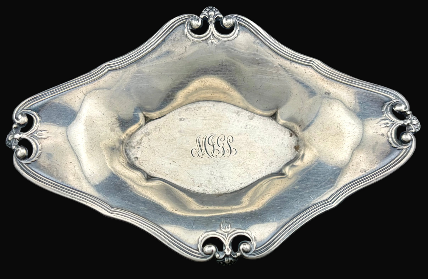 Tiffany & Co Makers Sterling Silver John C Moore II Antique Pin Tray 28.5g