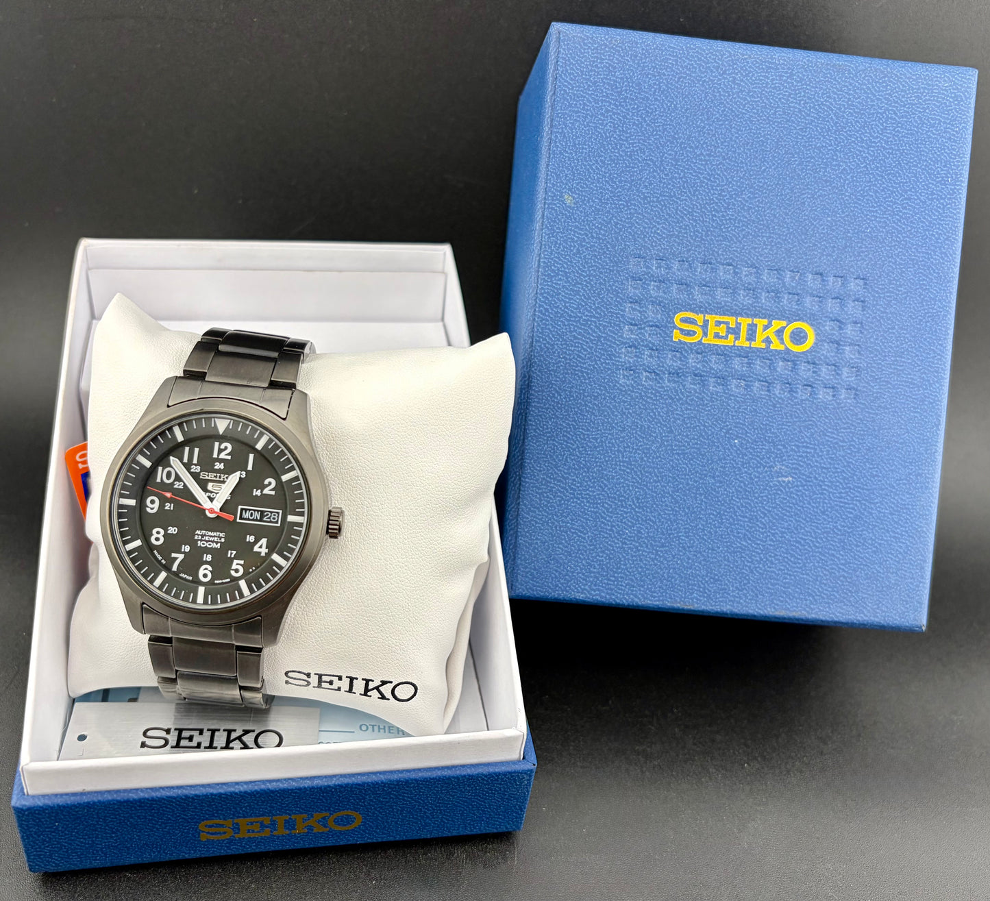 SEIKO 5 SPORTS Automatic SNZG15J1 Men's Watch Dark Grey Stainless Steel 100m