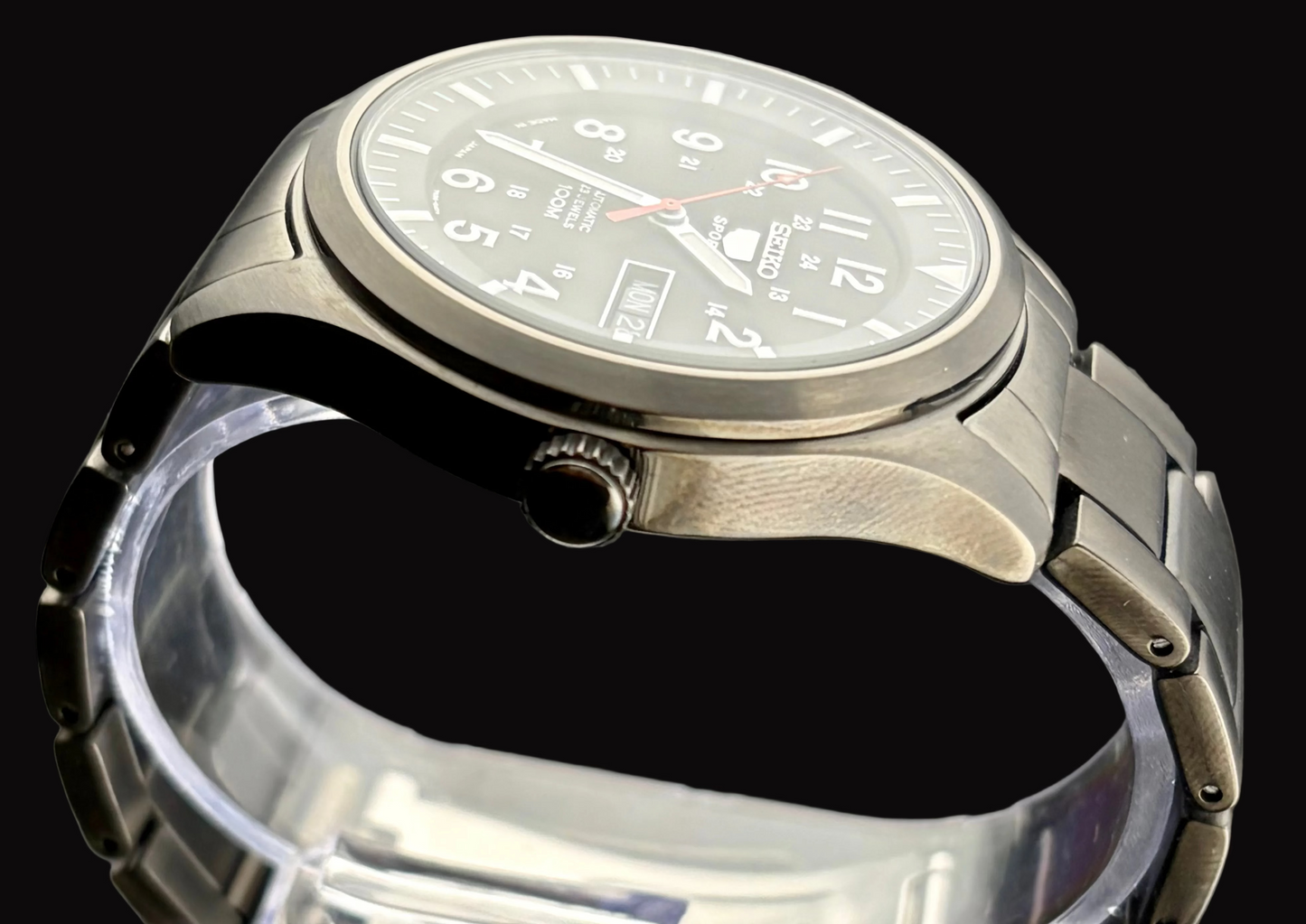 SEIKO 5 SPORTS Automatic SNZG15J1 Men's Watch Dark Grey Stainless Steel 100m