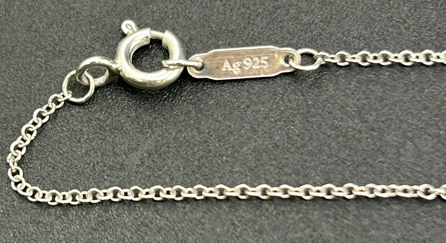 Tiffany &. Co Engraved Notes Initial "T" Round Disc Letter Pendant Necklace 925 Sterling Silver